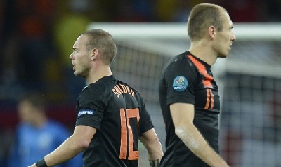 Sneijder e Robben, foto Afp Sneijder e Robben, foto Afp