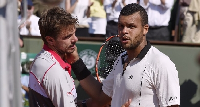 Wawrinka e Tsonga, foto Afp