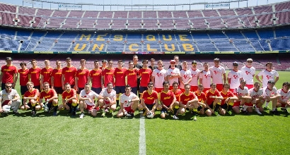 MotoGP, i piloti del Motomondiale si sfidano al Camp Nou MotoGP, i piloti del Motomondiale si sfidano al Camp Nou