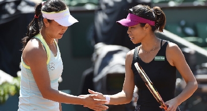 Shuai Peng e Su-Wei Hsieh, foto Afp Shuai Peng e Su-Wei Hsieh, foto Afp