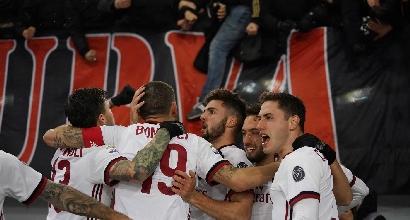 Serie A, il Milan espugna l'Olimpico: 2-0 alla Roma firmato Cutrone-Calabria