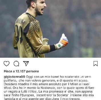 Donnarumma, dichiarazione con il giallo: "Amore assoluto per il Milan"