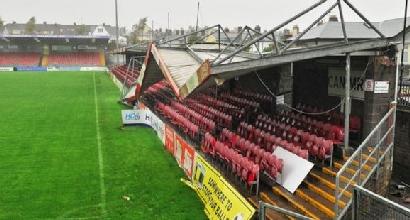 Cork City, stadio devastato dall'uragano Ophelia