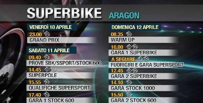 Superbike, gli appuntamenti tv su Italia 1 e Italia 2 Superbike, gli appuntamenti tv su Italia 1 e Italia 2