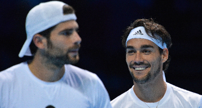 Bolelli Fognini, foto Afp