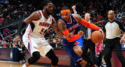Anthony contro gli Hawks, foto Afp Anthony contro gli Hawks, foto Afp
