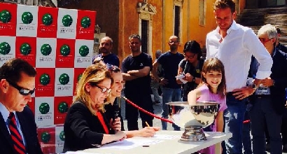 Il sorteggio in Campidoglio con Volandri, foto Facebook Il sorteggio in Campidoglio con Volandri, foto Facebook