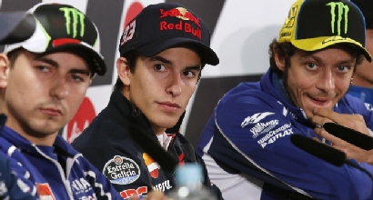 Lorenzo, Marquez e Rossi (LaPresse) Lorenzo, Marquez e Rossi (LaPresse)