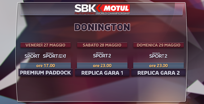 Superbike, round Donington: gli orari in tv