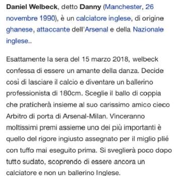 Arsenal-Milan, Welbeck su Wikipedia diventa... ballerino professionista