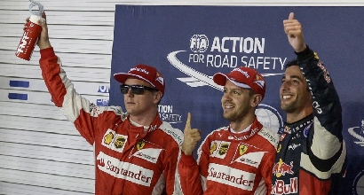 Raikkonen, Vettel e Ricciardo (Afp)