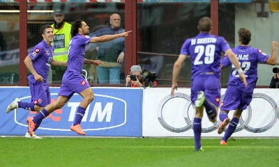 Amauri festeggia dopo il gol al Milan, Lapresse Amauri festeggia dopo il gol al Milan, Lapresse