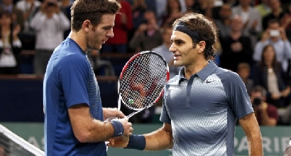 Federer e Del Potro, foto Reuters Federer e Del Potro, foto Reuters