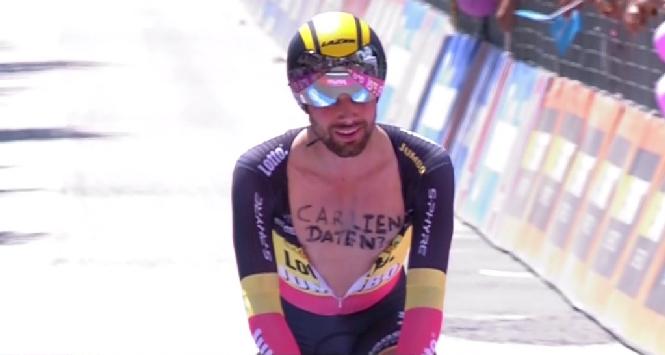 Giro, la richiesta di Campenaerts: "Carlien, esci con me"