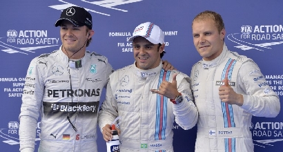 Rosberg, Massa e Bottas (Afp) Rosberg, Massa e Bottas (Afp)
