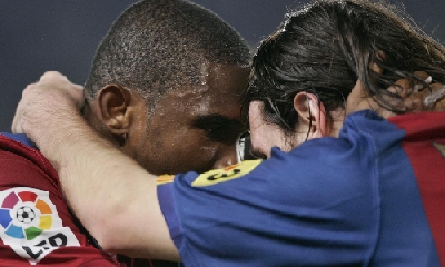 Eto'o e Messi, Lapresse Eto'o e Messi, Lapresse