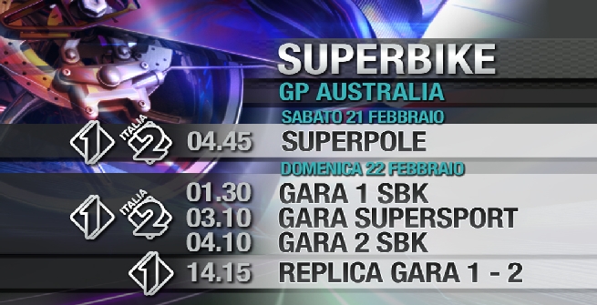 Superbike, gli orari tv di Phillip Island Superbike, gli orari tv di Phillip Island
