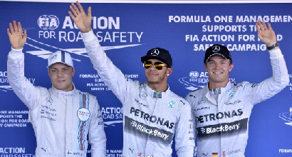 Bottas, Hamilton e Rosberg (Afp) Bottas, Hamilton e Rosberg (Afp)