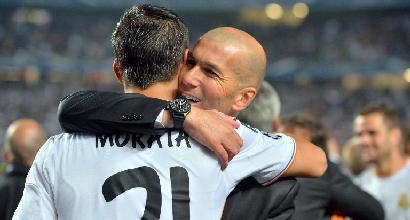 Zidane e Morata, foto Afp Zidane e Morata, foto Afp