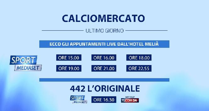 Alle 23 chiude il calciomercato: 4-4-2 L'originale in streaming e su TgCom24