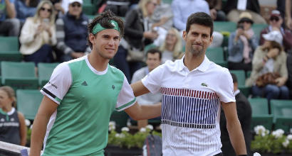Thiem e Djokovic (Afp)