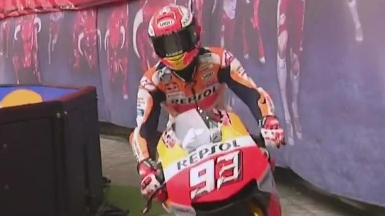 Marquez sgasa allo stadio del Lipsia