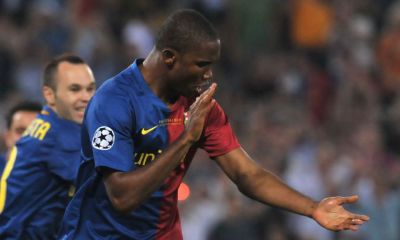 Samuel Eto'o nella finale di Champions con la maglia del Barcellona Samuel Eto'o nella finale di Champions con la maglia del Barcellona