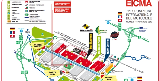 Eicma piantina fiera come arrivare Eicma piantina fiera come arrivare