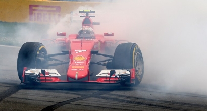 Il testacoda di Kimi Raikkonen (Afp)