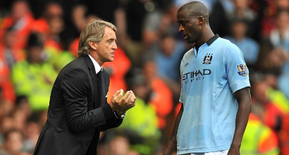 Yaya Tourè e Mancini, LaPresse