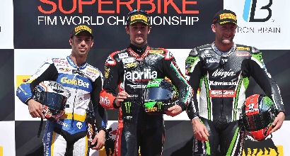 Melandri, Laverty e Sykes sul podio Melandri, Laverty e Sykes sul podio