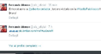 Complimenti di Alonso, foto Twitter Complimenti di Alonso, foto Twitter