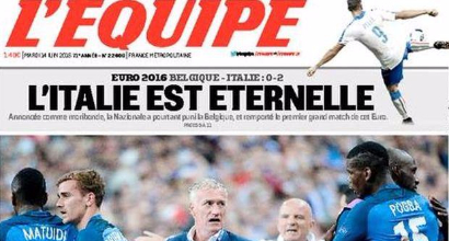 Euro 2016, L'Equipe celebra gli Azzurri: "Italia eterna"