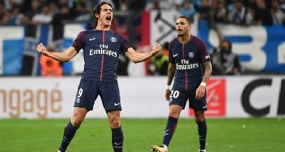 Ligue 1: Cavani salva il Psg all'ultimo respiro, folle 2-2 con il Marsiglia