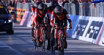 Tirreno-Adriatico 2017: la Bmc vince la cronosquadre, Damiano Caruso leader