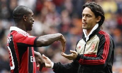 Seedorf e Inzaghi, foto Lapresse Seedorf e Inzaghi, foto Lapresse