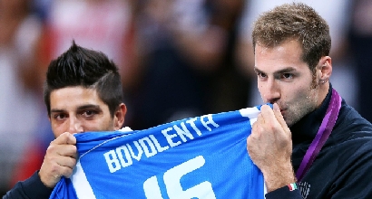 L'omaggio a Bovolenta della Nazionale alle Olimpiadi di Londra 2012, LaPresse L'omaggio a Bovolenta della Nazionale alle Olimpiadi di Londra 2012, LaPresse