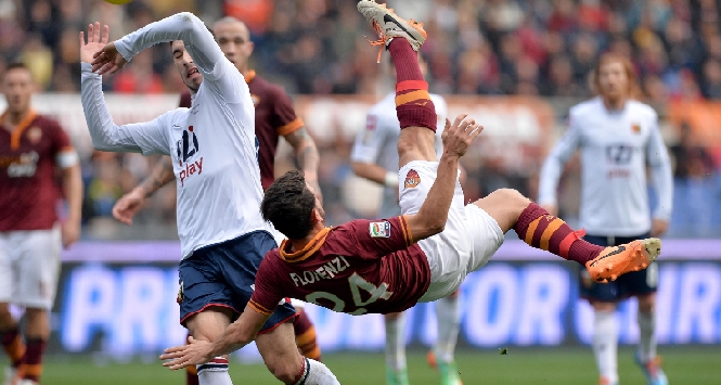 Il gol in rovesciata di Florenzi, Ansa Il gol in rovesciata di Florenzi, Ansa