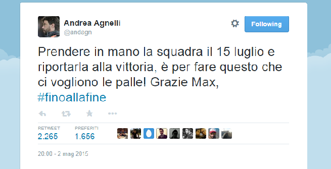Agnelli: "Allegri ha avuto le palle"