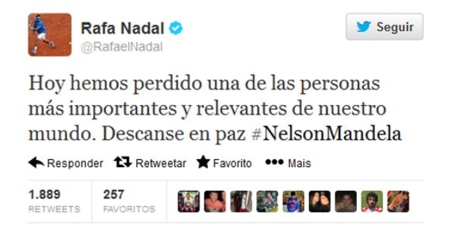 Il tweet di Nadal Il tweet di Nadal