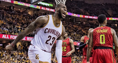 Nba, playoff: record di triple, i Cavs schiantano Atlanta