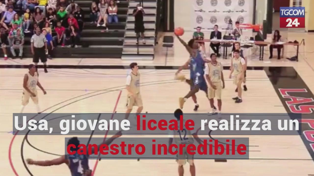 Usa, giovane liceale realizza un canestro incredibile