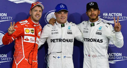 Vettel-Bottas-Hamilton, AFP