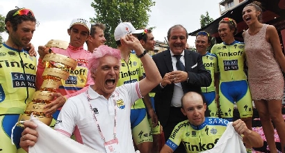 La Tinkoff festeggia Contador, foto IPP
