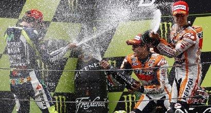 Rossi Marquez e Pedrosa foto AFP Rossi Marquez e Pedrosa foto AFP