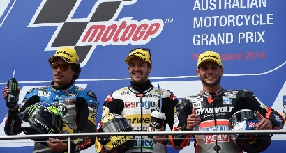 Il podio australiano della Moto2 (Afp)
