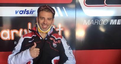Test Superbike: brutta caduta per Melandri. Risonanza ok