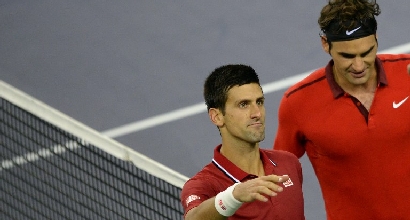 Federer e Djokovic, foto Afp Federer e Djokovic, foto Afp