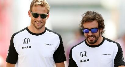 Alonso e Button, foto Lapresse