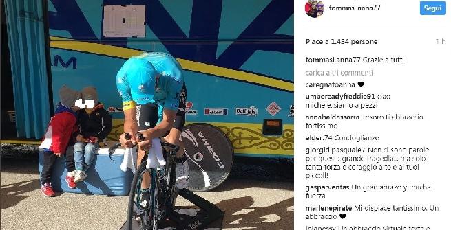 Ciclismo, la moglie di Scarponi: "Grazie a tutti"